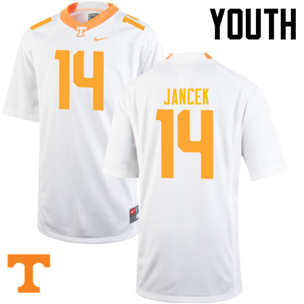 Youth #14 Zac Jancek Tennessee Volunteers College Football Jerseys-White